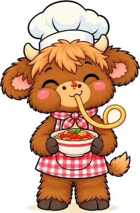 Moomli schlürft Spaghetti
